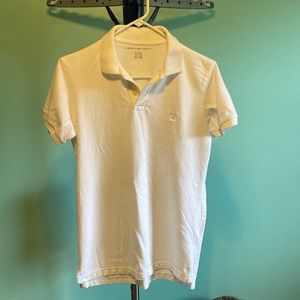 American Eagle Outfitters XS White Short Sleeved Polo Shirt EUC